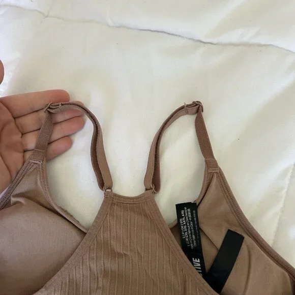 PINK Active Victoria Secret VS Brown Seamless Sports Bra Womens Small S Yoga - Picture 4 of 7